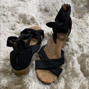 Black Trina Wedge Sandals